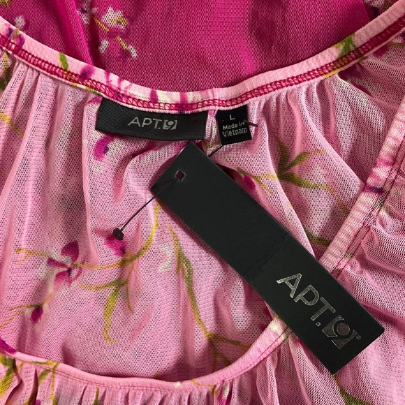 Apt 9 Pink Floral Ombre Poncho Top Women's Size L Blouse Overlay Sheer Flowy - Picture 9 of 14